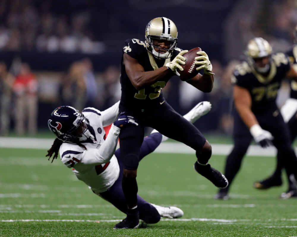 New Orleans Saints wide receiver Michael Thomas making a catch against the Texans