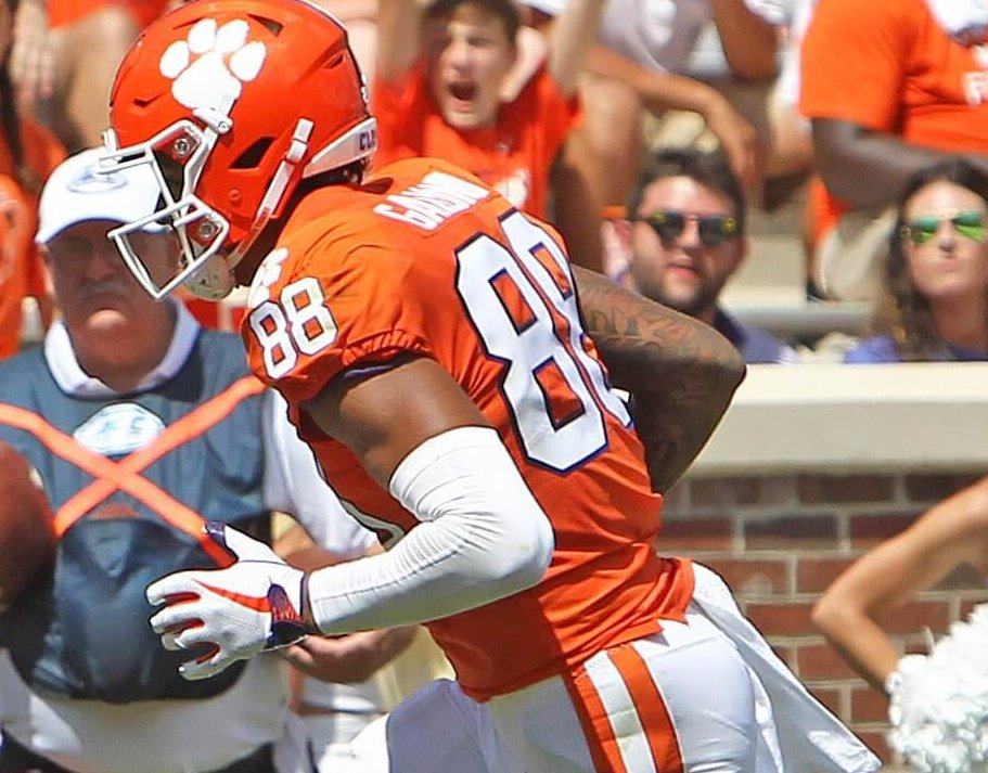 Clemson TE Braden Galloway runs downfield