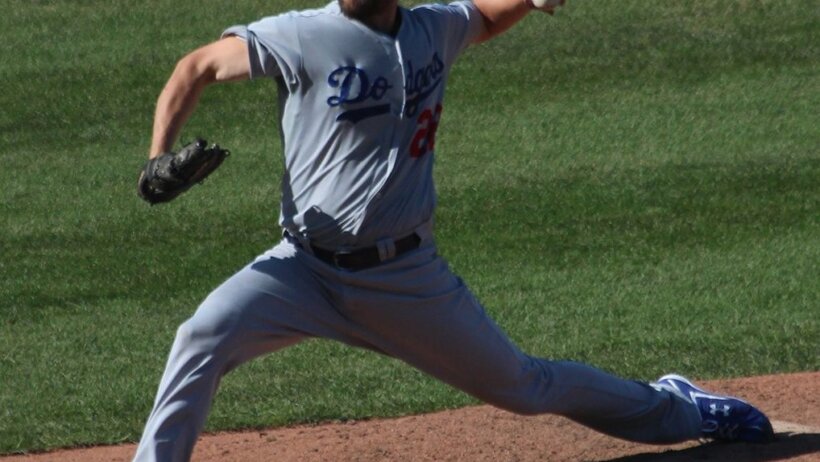 Clayton Kershaw pitching for the Dodgers