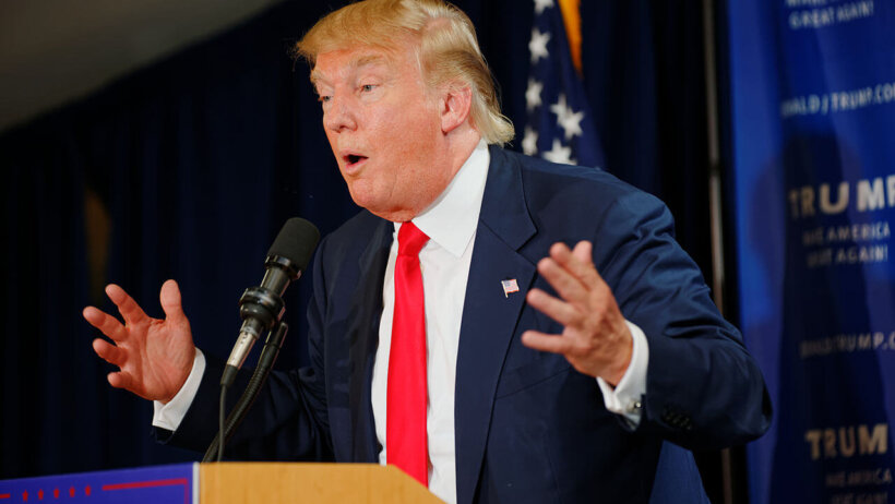 Donald Trump at a rally in Laconia, NH