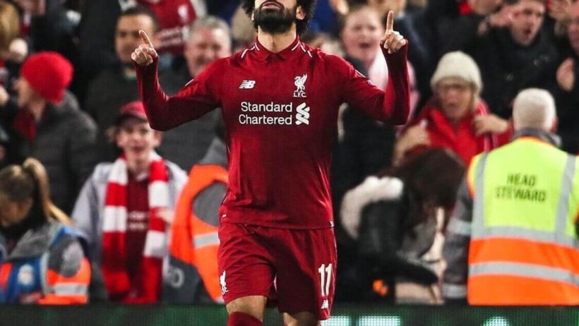 Mo Salah celebrates