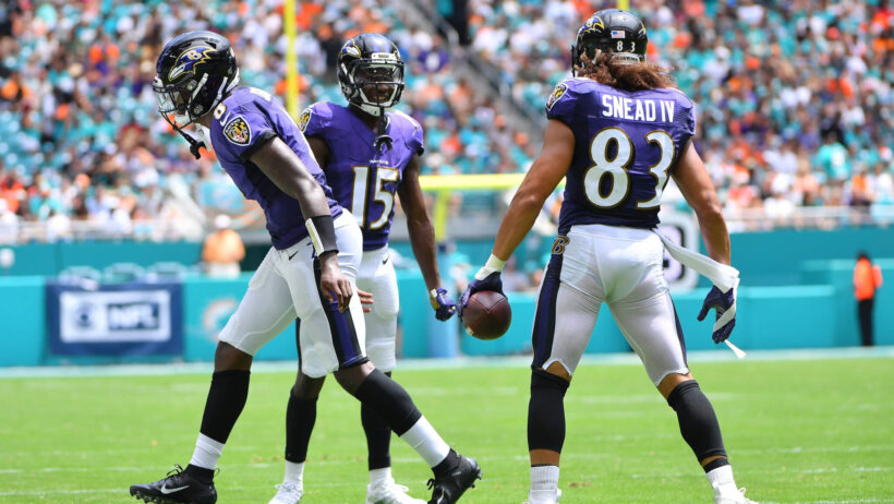 Baltimore Ravens celebrating