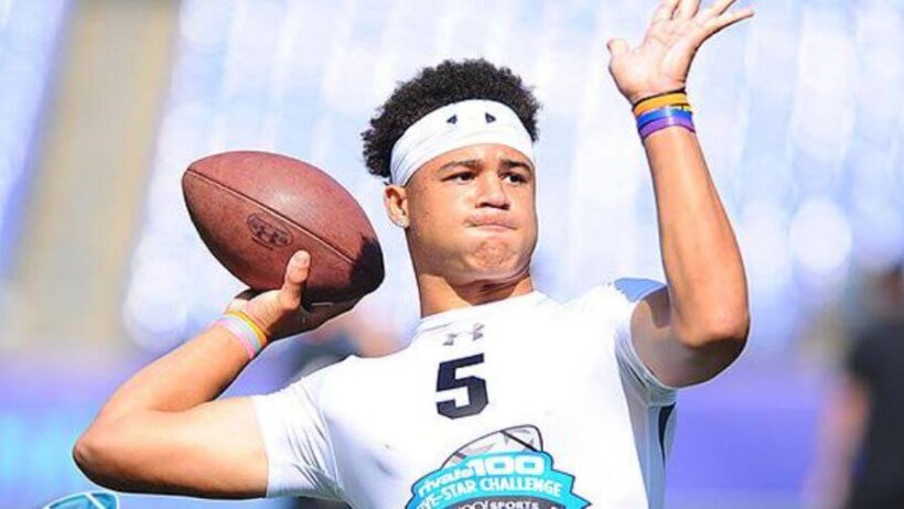 Joey Gatewood throwing a pass at the Rivals 100 Five-Star Challenge