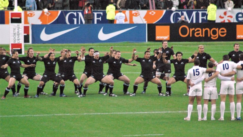 New Zealand All Blacks performing haka