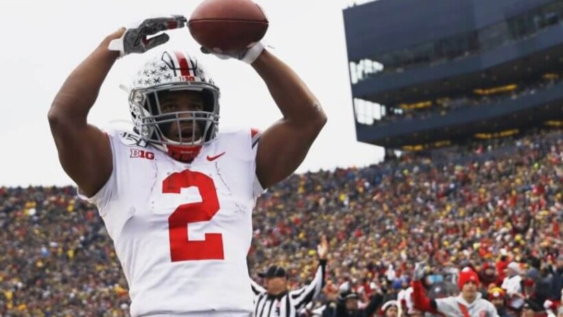 JK Dobbins celebrating a touchdown