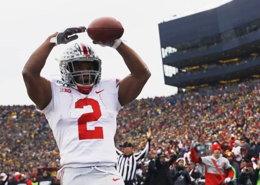 JK Dobbins celebrating a touchdown