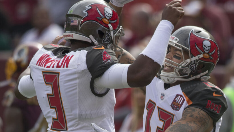 Winston and Mike Evans celebrating