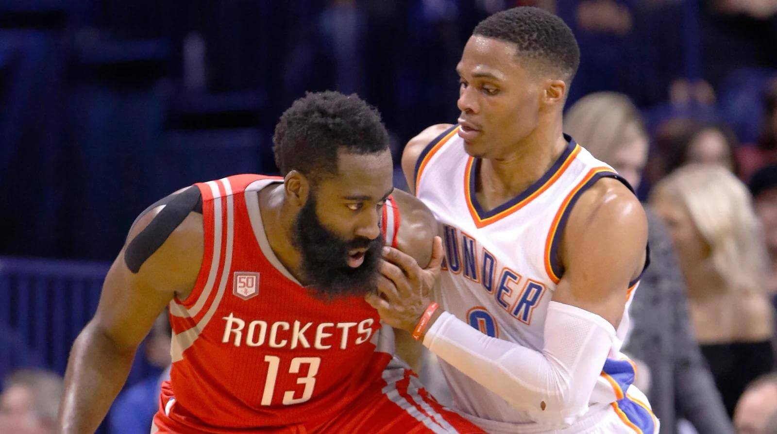 James Harden defended by Russell Westbrook