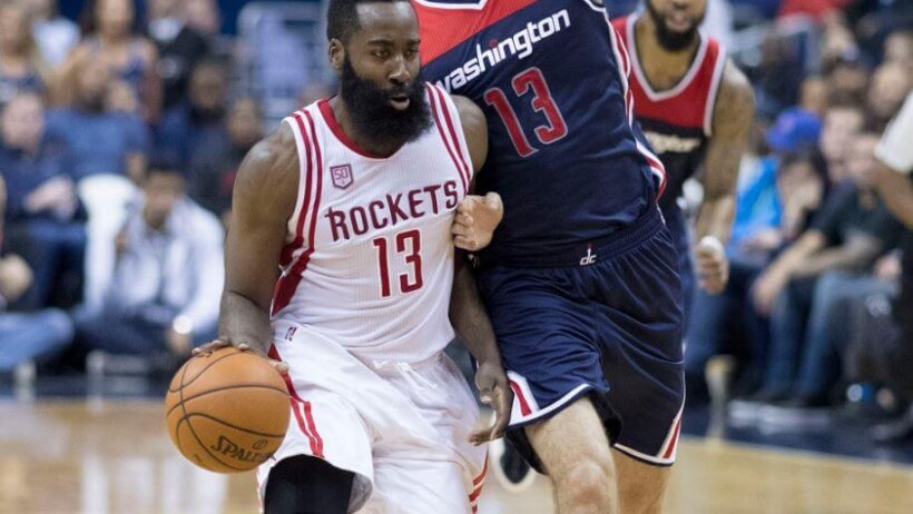James Harden driving to the hoop