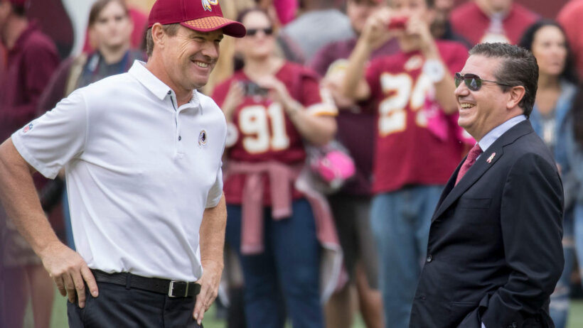 Jay Gruden with Washington Redskins owner Daniel Snyder.