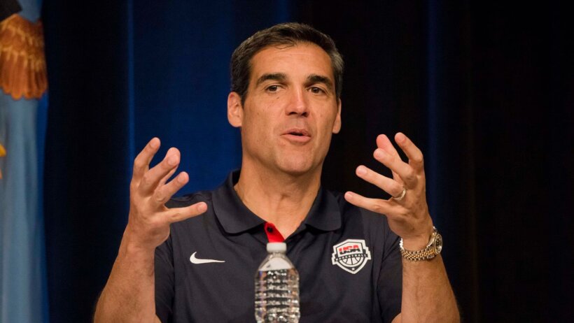 Jay Wright at the podium