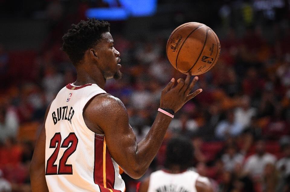 Jimmy Butler spins basketball on his finger