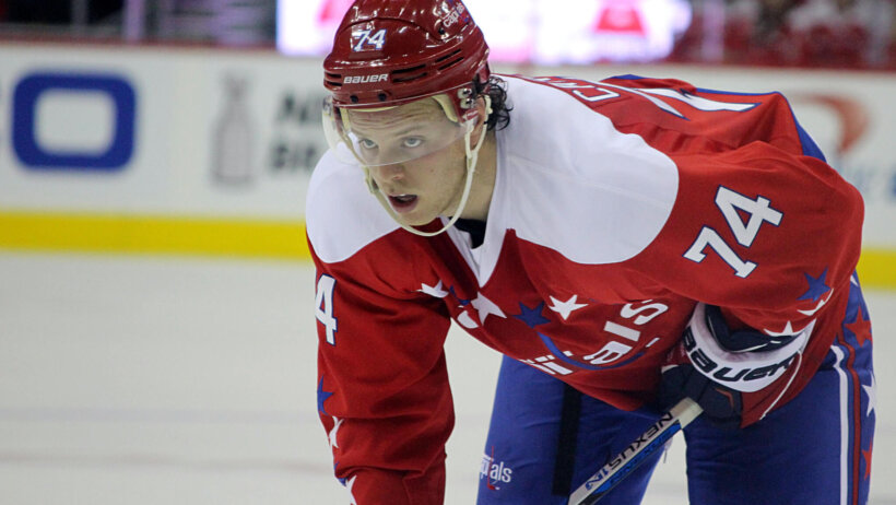 John Carlson on the ice with the Capitals