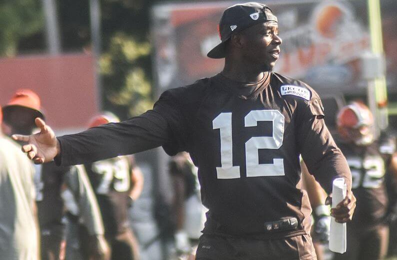 Josh Gordon practising with the Browns