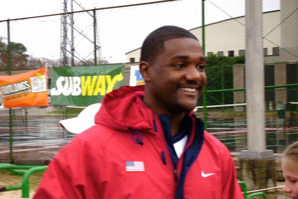 Justin Gatlin smiling.