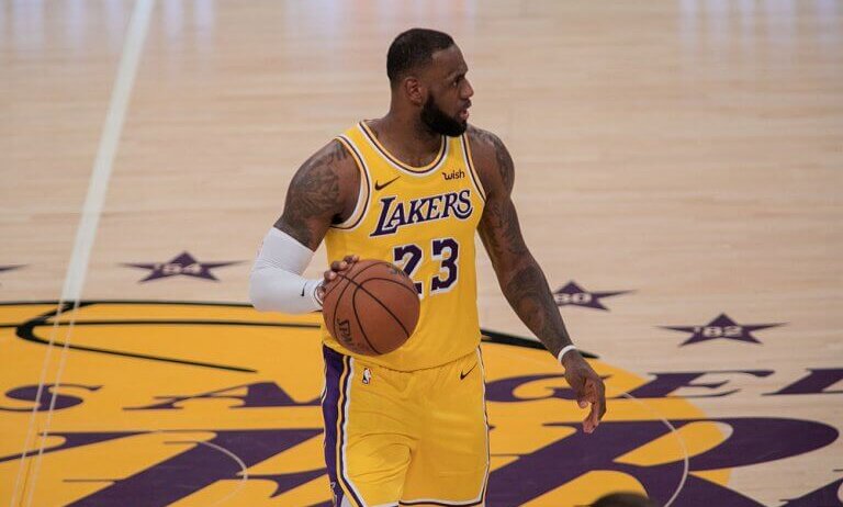 LeBron James at center court