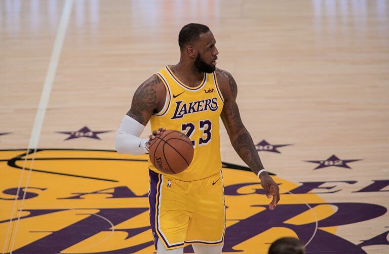 LeBron James at center court