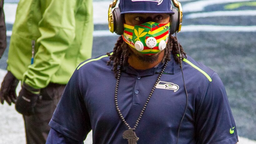 Marshawn Lynch with the Seahawks