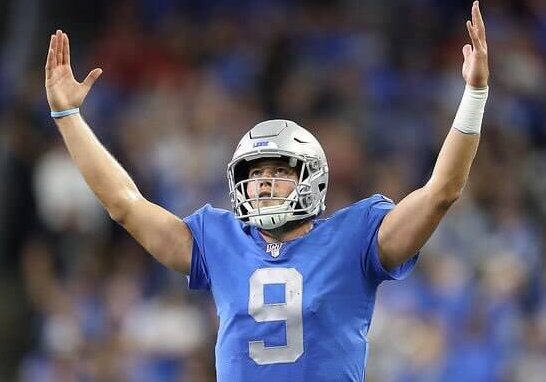 Matthew Stafford celebrating
