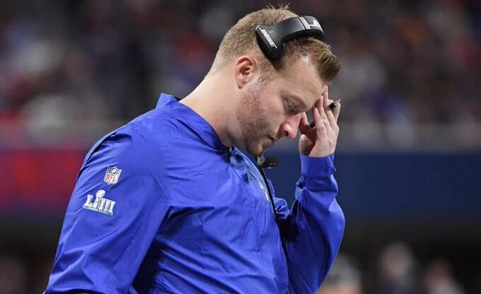 Sean McVay looking frustrated