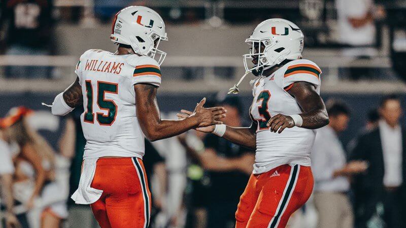 Miami Florida's starting QB Jarren Williams makes his first start for the Hurricanes