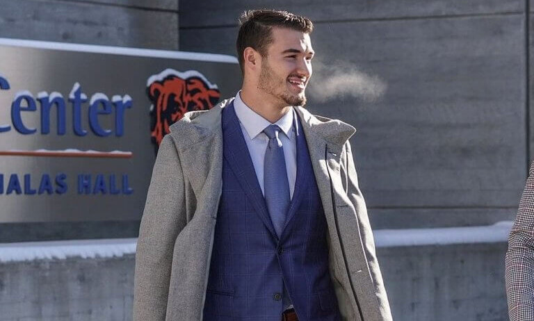 Mitchell Trubisky in street clothes