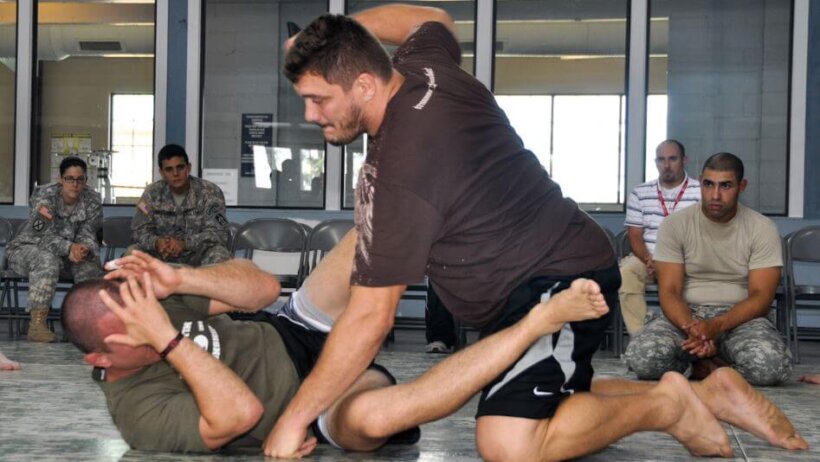 Matt Mitrione demonstrating his ground and pound.