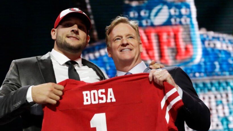 Nick Bosa being drafted by the San Francisco 49ers at the 2019 NFL Draft