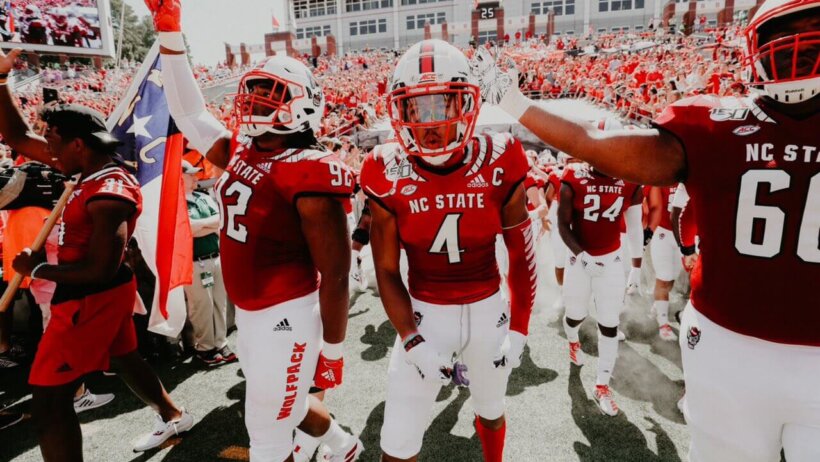 The NC State Wolfpack on the football field