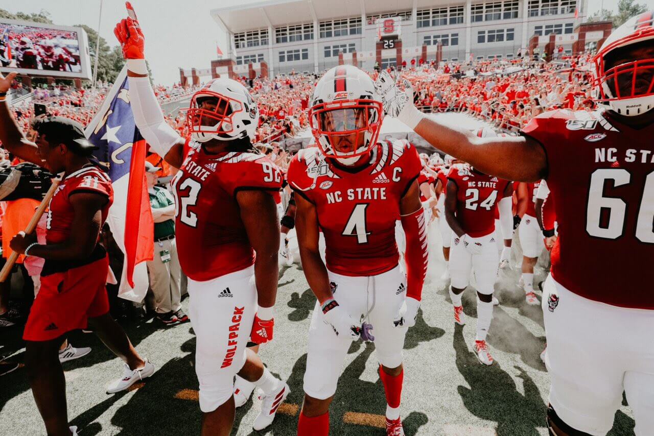 The NC State Wolfpack on the football field