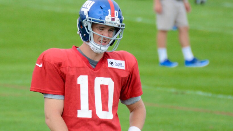Eli Manning at NY GIants practice.