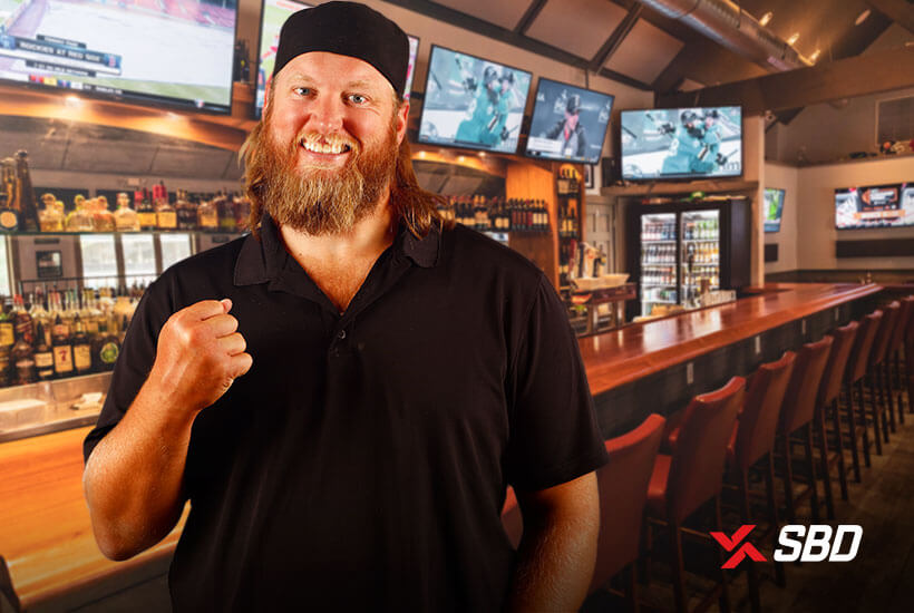 SBD Ambassador Nick Mangold at a sportsbook