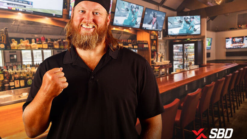 SBD's Ambassador Nick Mangold enjoying sports at a bar