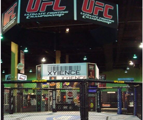 Wide shot of a UFC Octagon
