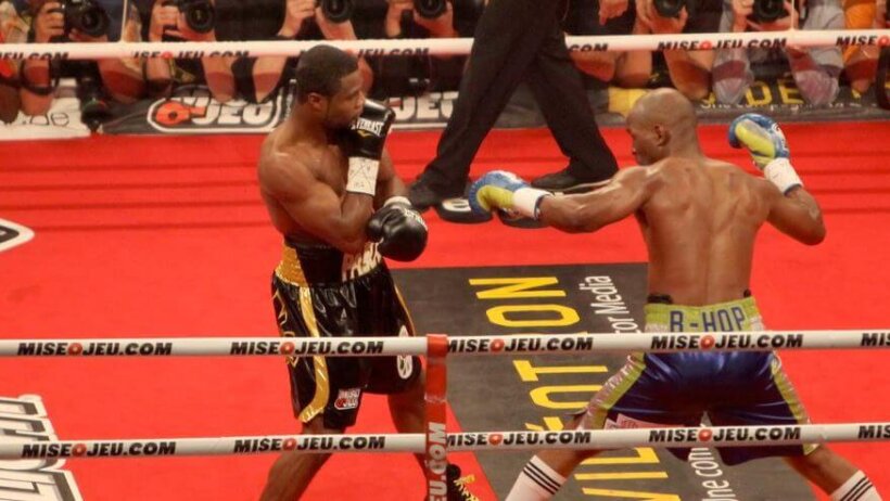 Jean Pascal battling Bernard Hopkins