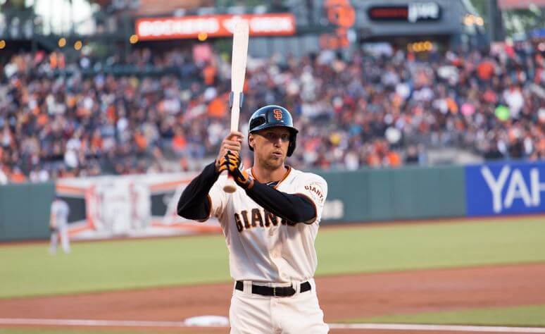 Hunter Pence waiting on deck while playing for San Francisco
