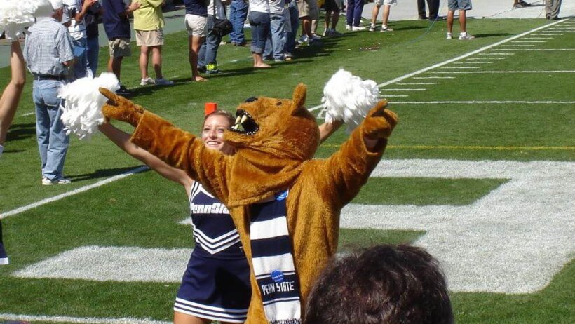Penn State mascot and cheerleader