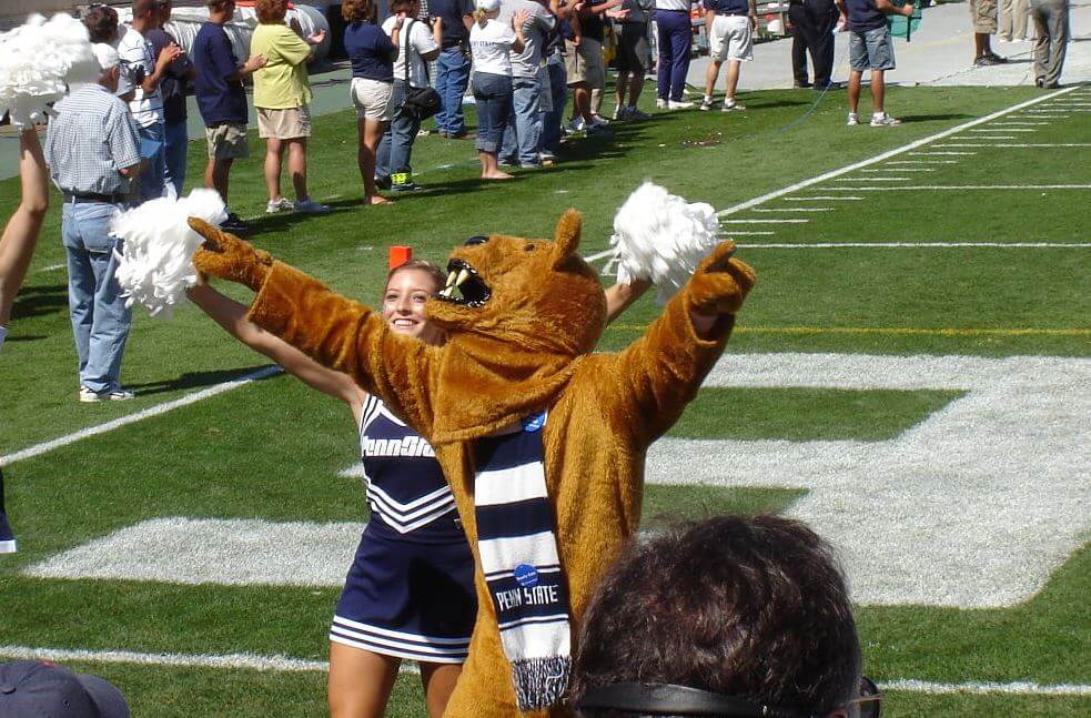Penn State mascot and cheerleader
