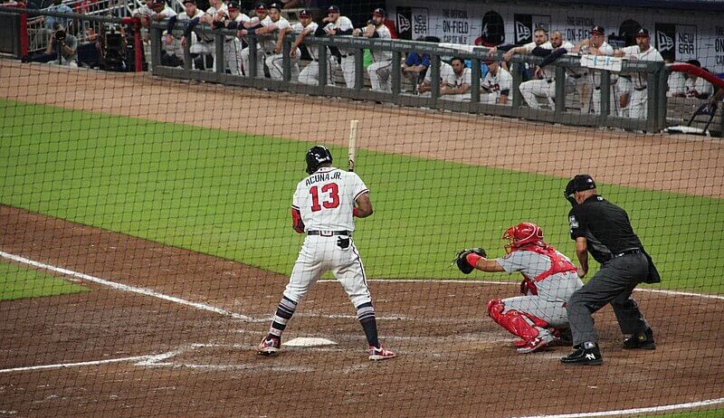 Ronald Acuna batting for the Braves