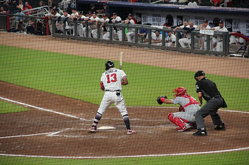 Ronald Acuna batting for the Braves