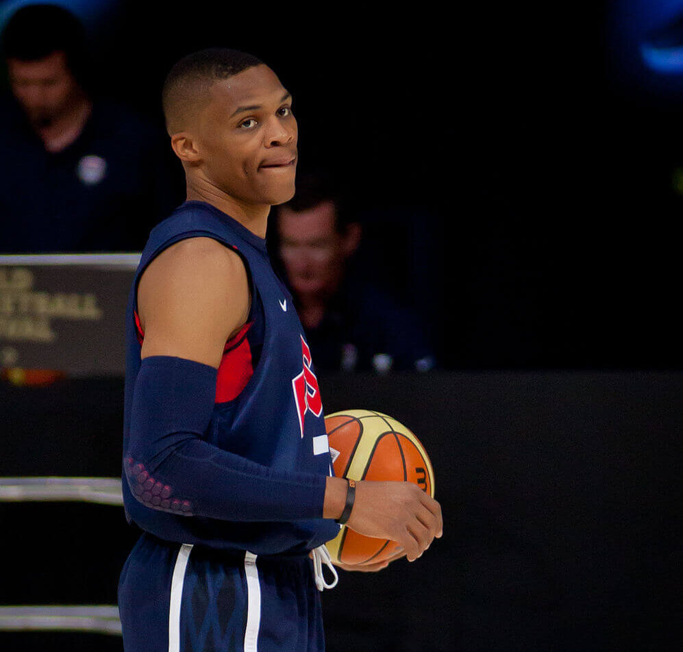 Russell Westbrok with Team USA