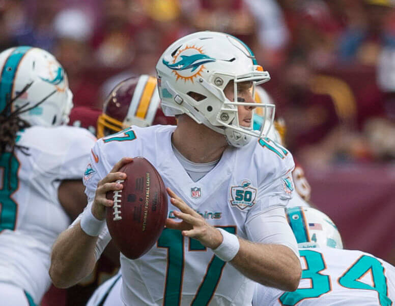 Ryan Tannehill dropping back to pass