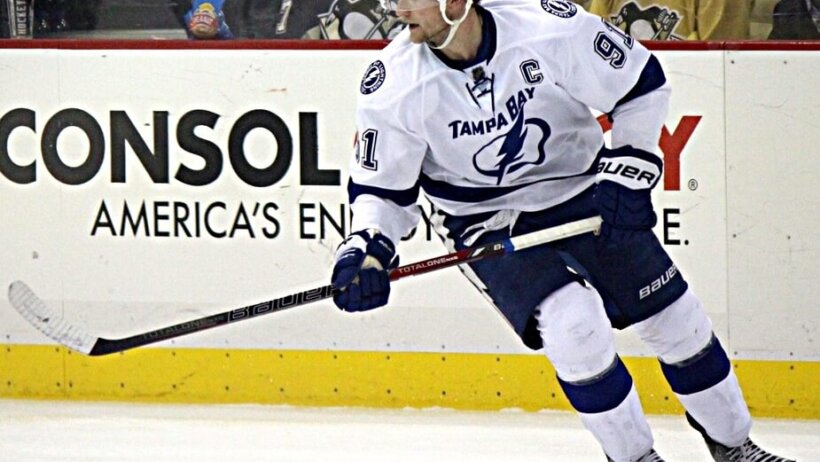 Steven Stamkos playing for the Tampa Bay Lightning
