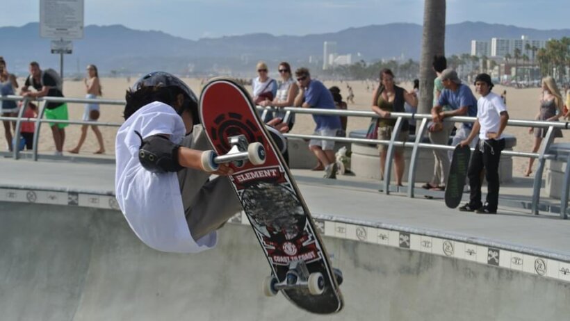 Skateboarding youngster