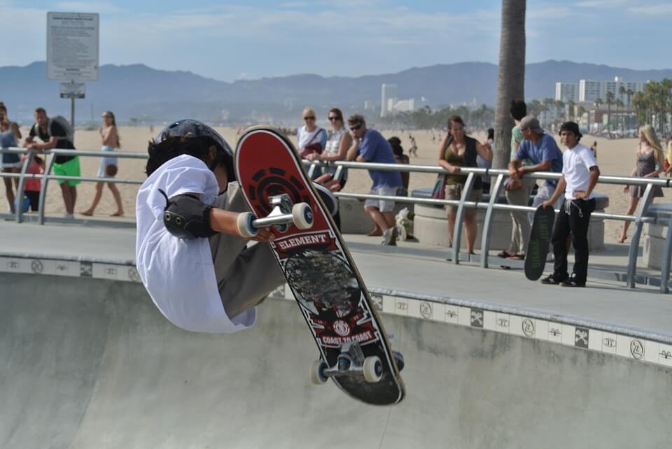 Skateboarding youngster