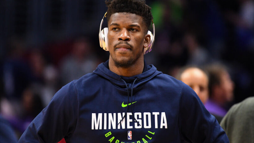 Jimmy Butler warming up with the Minnesota Timberwolves