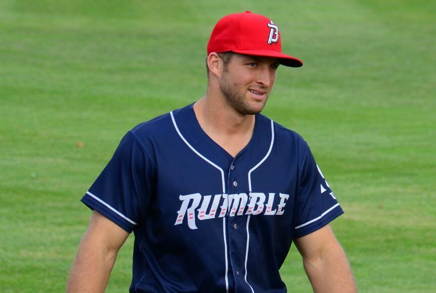 Tim Tebow playing baseball