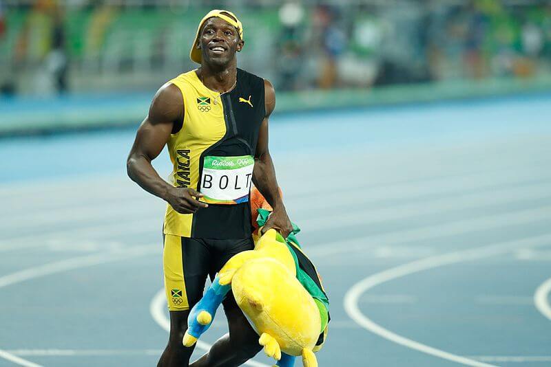 Usain Bolt after a race