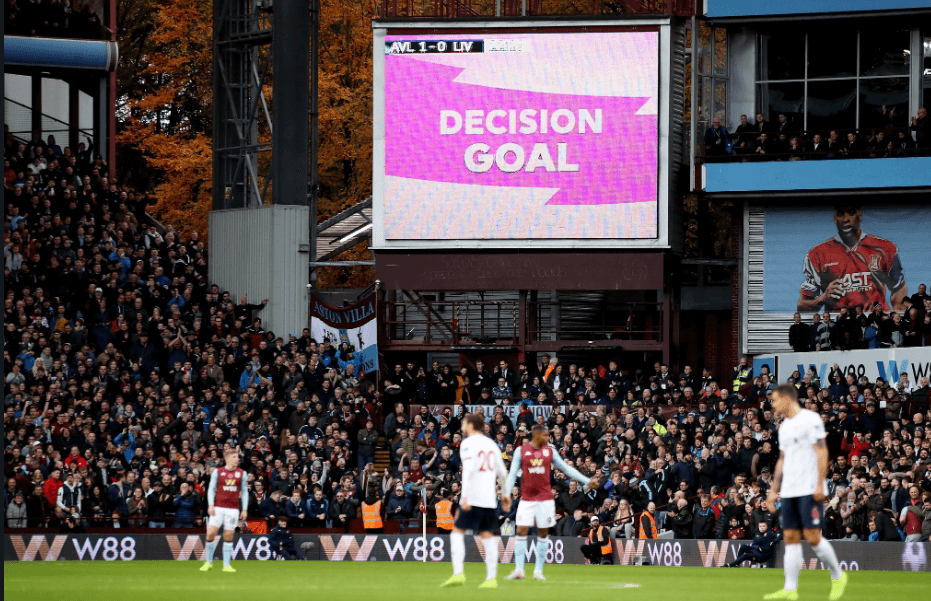 VAR referral at Villa Park