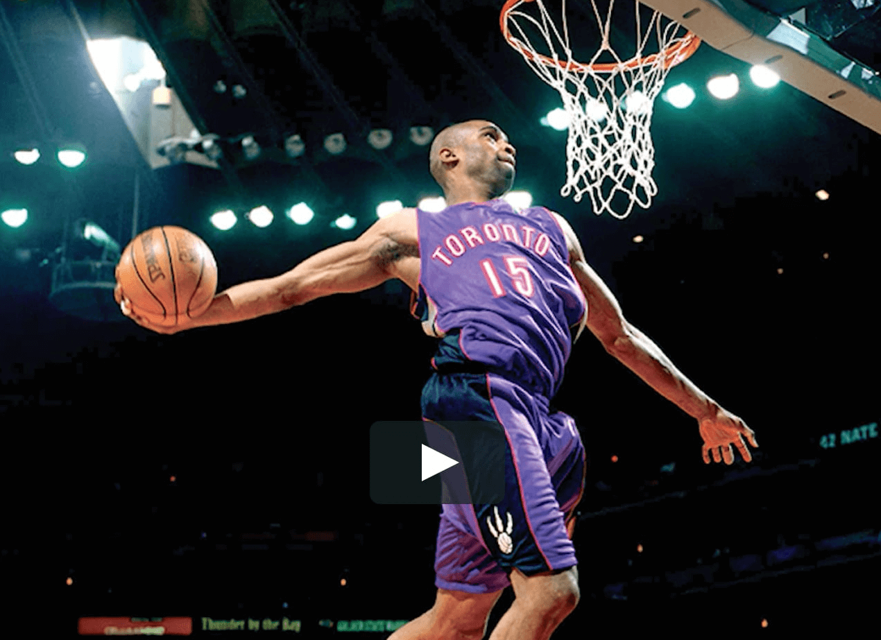 Vince Carter dunking back in the day